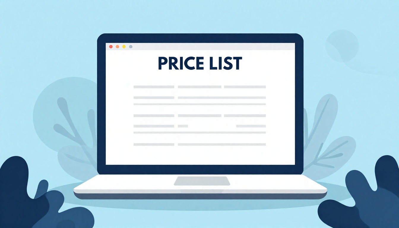 Пример интерфейса приложения для прайс-листа