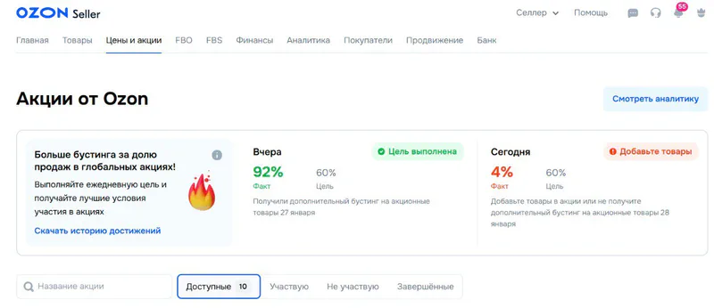 Схема работы эластичного бустинга на Ozon