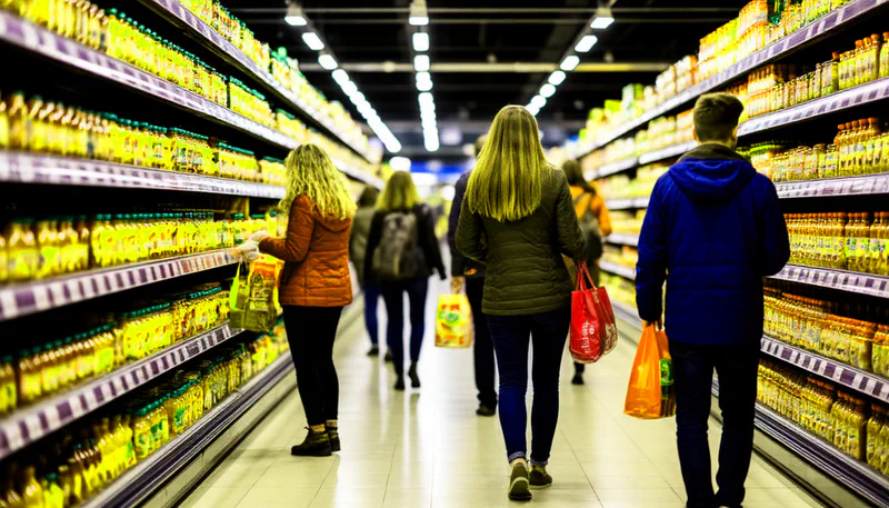 Интерьер магазина после покупки сети, товар размещён с учетом принципов грамотного мерчендайзинга