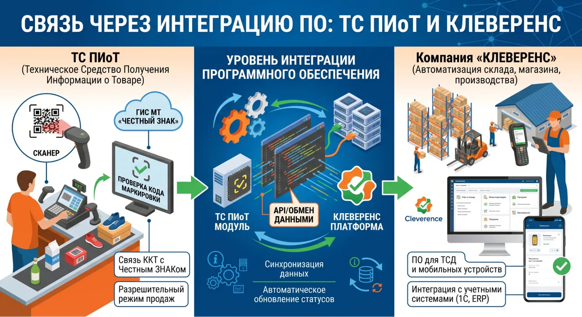 Связь ТС ПИоТ и «Клеверенс»
