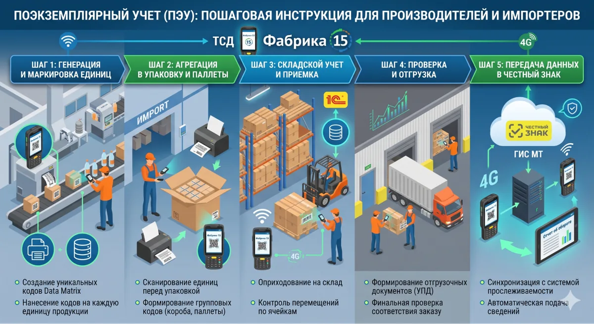 Поэкземплярный учёт (ПЭУ) для производителей и импортеров: пошаговая инструкция
