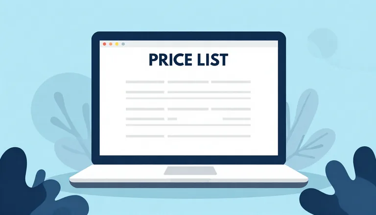 Пример интерфейса приложения для прайс-листа