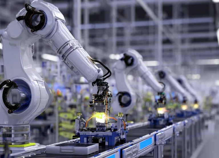 Цифровая фабрика с промышленными роботами