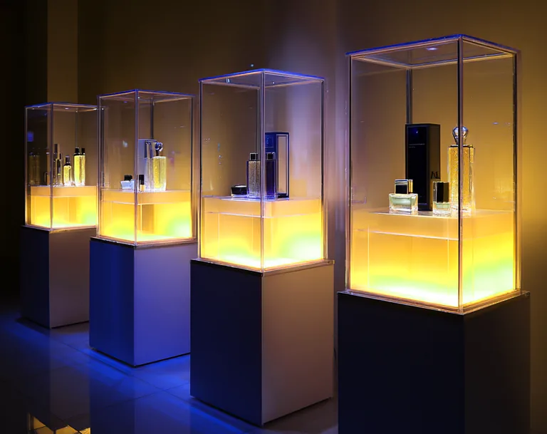 подсветка витрины с предметами роскоши