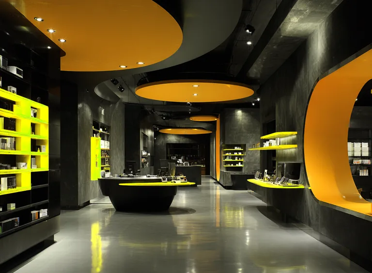 Футуристичный дизайн торгового зала