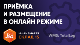 Приемка и размещение в автоматическом (онлайн) режиме в Складе 15 c WMS: TotalLog