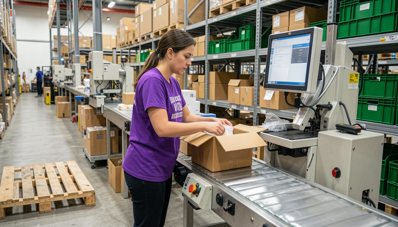 Процесс нанесения маркировки на складе