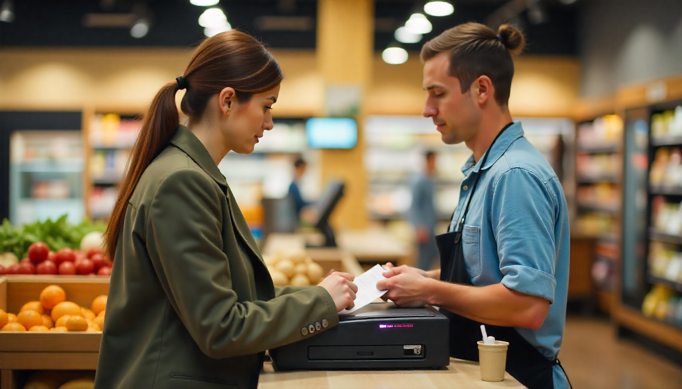Рабочее место кассира с весами и Эвотором
