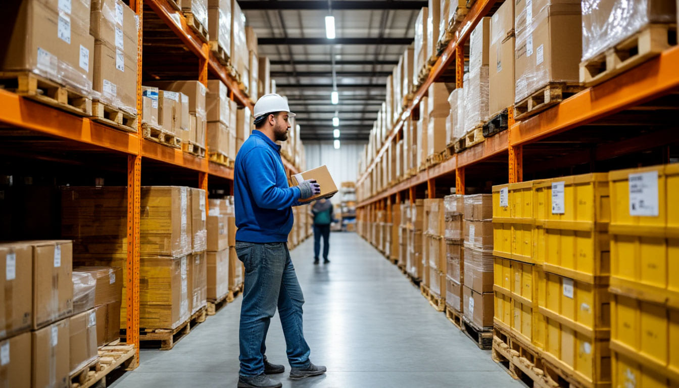 Упаковка продукции на складе в Китае