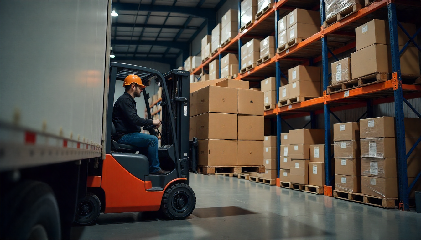 Автоматизированная упаковочная линия на складе