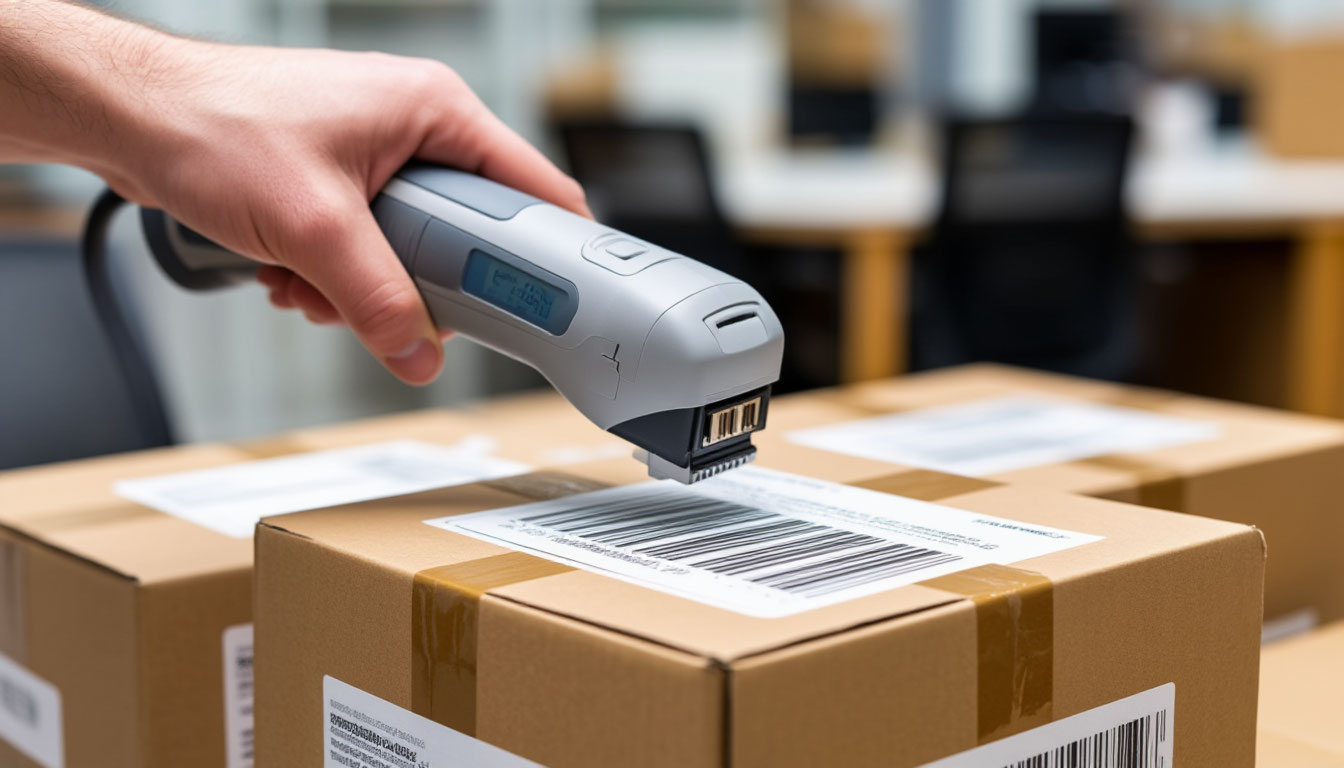 Мобильный термотрансферный принтер в работе