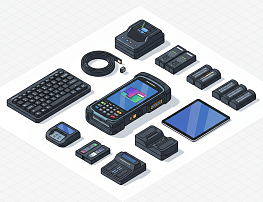 Аксессуары и комплектующие для ТСД: клавиатура, крепления, ремешки, "палец"